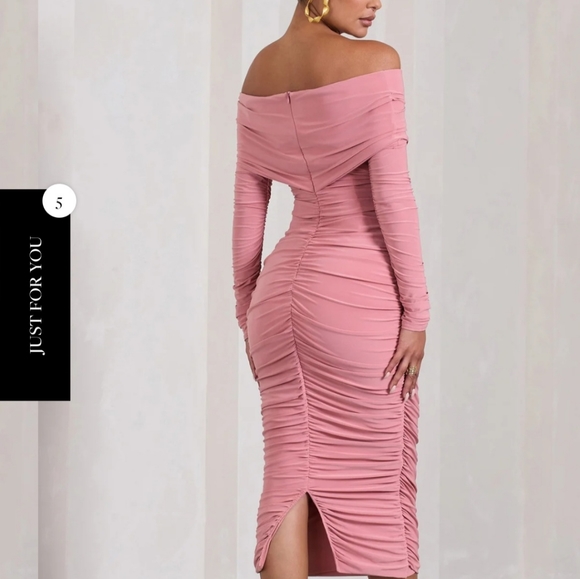 Club L London Blush Pink Maternity Dress - Picture 4 of 6